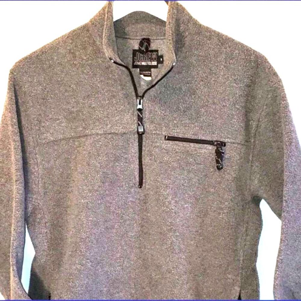 J. CREW Pullover 1/4 Zip Lightweight Jacket Gray Medium